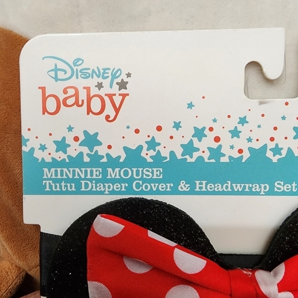 NWT Disney Baby Minnie Mouse Tutu Diaper Cover & Headwrap Set Baby Infant New - Picture 2 of 5